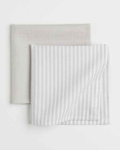 Baby blankets, muslin, 2 pcs.